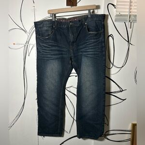 Linea Uomo Men’s Modern Straight Distressed Jeans 42x30, Men’s Denim